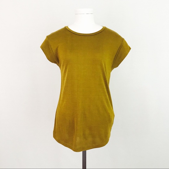 Capped Sleeve Top in Chartreuse | Size S - Picture 1 of 9